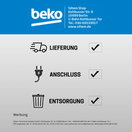 Lieferung, Anschluss, Entsorgung