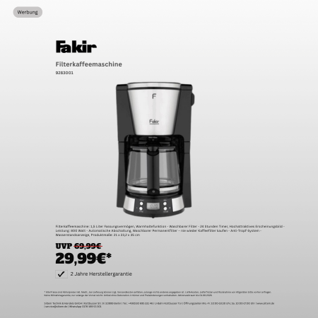 Fakir Filterkaffeemaschine